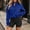 Blue women ribbed crop top a1, variant on Bold Ribbed High Neck Zip Crop Top for Women, Long Sleeve Slim Fit Pullover, Cozy Warm Sweatshirt for Fall Winter Daily Layering, Blue S