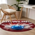 thumbnail image 6 of Bowing Round Rug 3.3ft Washable Circle Entryway Rugs Non Slip Modern Sports Artwork Red Blue Area Rug Indoor Floor Carpet for Bedroom Kitchen Living Room Home Office Dining Room Nursery, 6 of 8