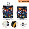 thumbnail image 5 of Yayeee 4 Pack Qtip Holder Bathroom Cotton Swab Canister with Lid Clear Dispenser Set, Art Flowers, 5 of 6