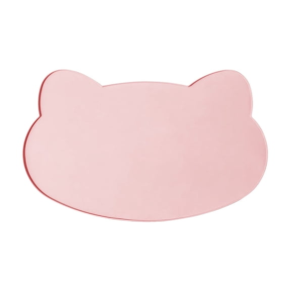 Dog Mat for Food and Water Rectangular Silicone Pet Mat, 17X11In Pink Spill Proof Slow Feeding Mat, Dog Feeding Mat for Cats Dogs