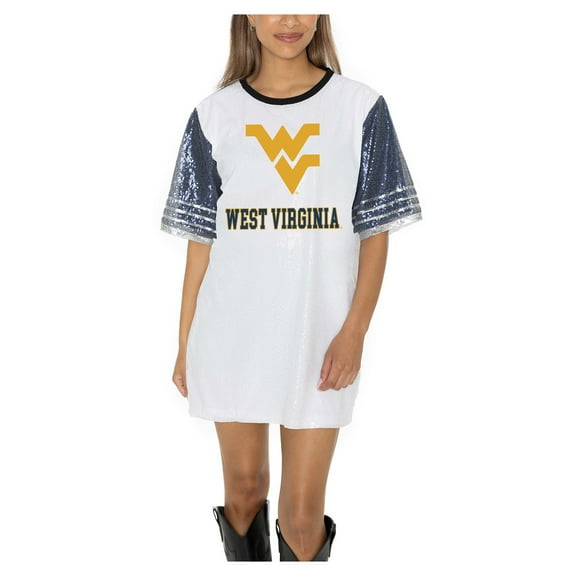 Women's Gameday Couture White West Virginia Mountaineers Full Sequin Jersey Dress