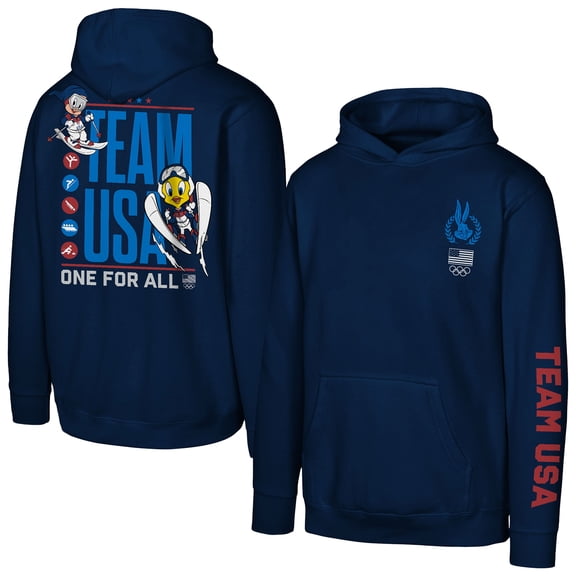 Youth Outerstuff  Navy Team USA x Looney Tunes One for All Sport Hoodie