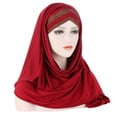thumbnail image 1 of Bandeau Rouge pour Femmes Eid Al Fitr Front Coloré Foulard Lumineuse Chapeau Bandeau Musulman, 1 of 5