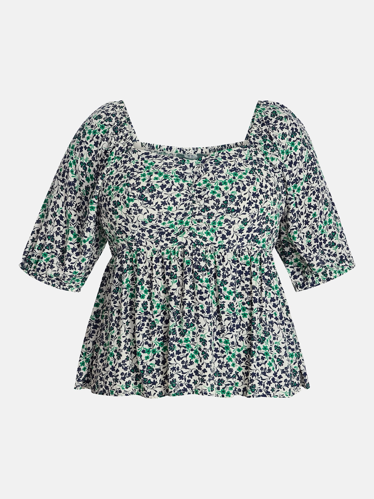 Terra and Sky Women's Plus Peplum Sweetheart Top , Sizes 0X - 5X