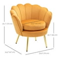 thumbnail image 3 of HOMCOM Modern Accent Chair Velvet Fabric Leisure Club Chair with Gold Legs, 3 of 10
