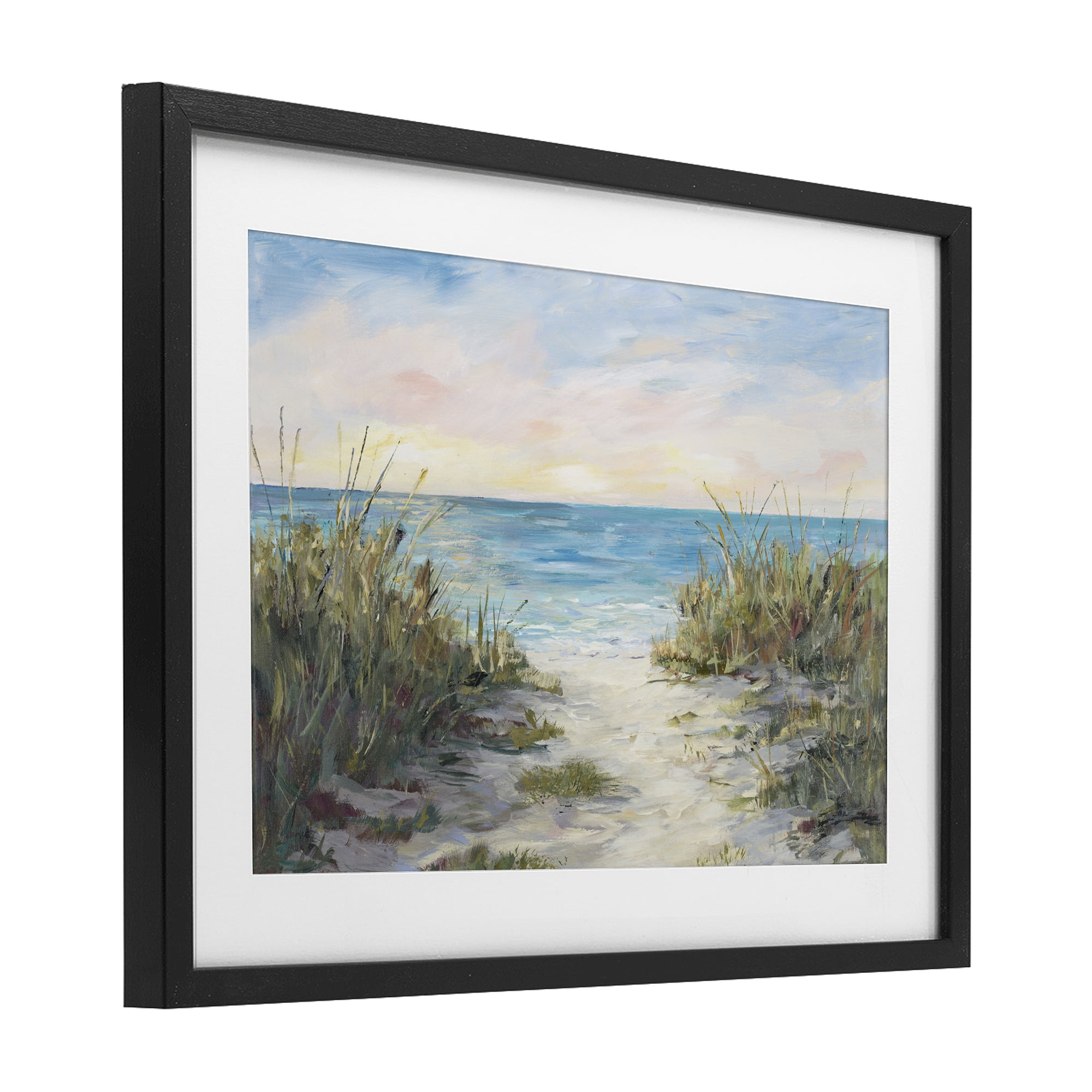 Stupell Industries Walk To The Beach Black Framed Print Under Glass, design by Julie DeRice