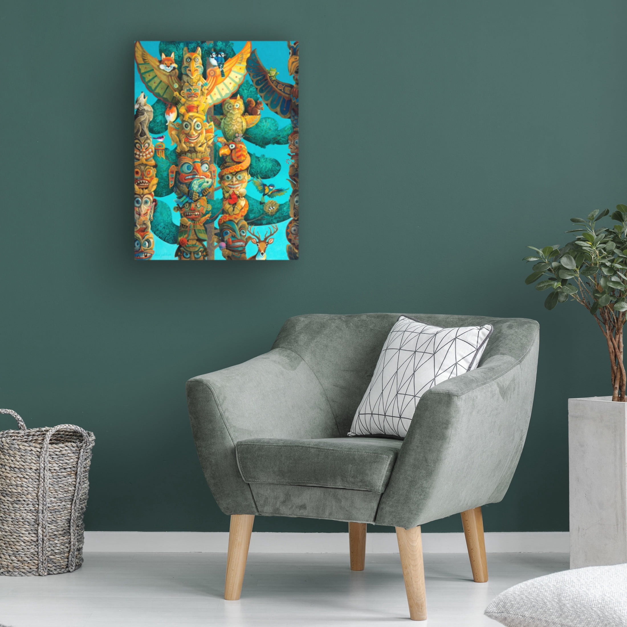 Canvas Wall Art - David Galchutt 'Whimsy Poles' Wall Art for Living Room, Bedroom, or Office Décor by Trademark Fine Art - 14 x 19 Inches
