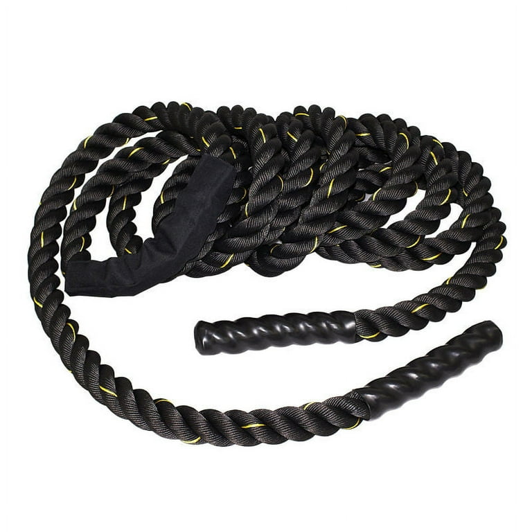 ZENY Black 1.5 inch/ 2 inch Width Poly Dacron 30/40/50ft Length Battle Rope Workout Training Undulation Rope Fitness Rope Exerci