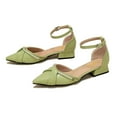 thumbnail image 2 of YDN Women Cute Pearl Chains D'orsay Pumps Ankle Strap Low Block Heels Pointy Toe Shoes Dress Party Wedding Size 13 Green, 2 of 4