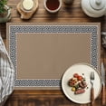 thumbnail image 2 of Placemats Set of 6, Geometric Greek Key Design Place Mats Brown Tablemats Washable Placemat Table Decoration for Kitchen Table Dinner Party Home Decor Indoor Outdoor 13x19 Inch, 2 of 9
