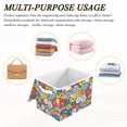 thumbnail image 6 of Yayeee Collapsible Cube Storage Bin with Lid Fabric Closet Decorative Basket with Handles, Floral Fiesta, 6 of 7