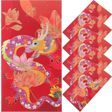 6pcs Chinese New Year Red Envelopes Hong Bao Paper Red Envelopes Cash Envelopes