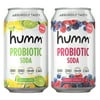 Humm Probiotic Soda Variety Pack, Lemon Lime & Berry Cream, 12 Pack, 12 oz Cans