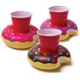 thumbnail image 3 of 6 Pack Beverage Floaters Cute Animal Pool Drink Holder Set Reusable Inflatable Float Coasters, 3 of 4