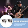thumbnail image 4 of 2 Clavijas Guitarra Con Hebilla Correa Antideslizante Pasador Bloqueo para (plateado), 4 of 9