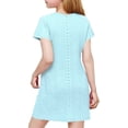 thumbnail image 6 of Girls Eyelet A-Line Dress with Pockets Short Sleeve Casual Summer Breathable Knit Dress Light Blue,Size 5-6 T, 6 of 8