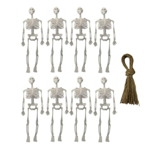 SHYKNYU 8 Pcs Halloween Mini Skeleton Figurine Decoration,5.5”Small Plastic Skeleton Decor Figure,Halloween For Cra Posable Skeleton Y1S5