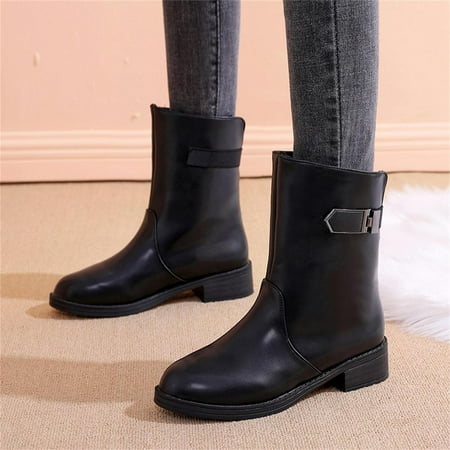 

TALKVE Women s Boots Colorblock Short Thicksoled Fashion Wedges Shoes Women s Boots