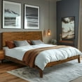 thumbnail image 2 of Acacia Serenity King Bed Frame and Headboard Solid Wood Platform Bed, King Size Bed Frame and Headboard, Scandinavian Wood Bed Compatible with All Mattress Types, Non-Slip and Noise-Free, Caramel, 2 of 8