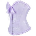 thumbnail image 4 of Floral Corset Tops for Women Renaissance Lace Up Vintage Boned Overbust Bustier Purple L, 4 of 9
