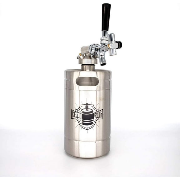 64 oz Portable Draft Keg System | CO2 Regulated | Double Walled Isulated Steel Keg | | Mini Keg Draft System