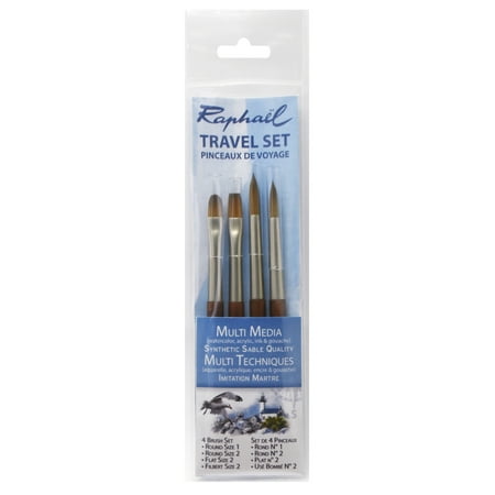 UPC: 3046451873296 | Raphael Assorted Shape Synthetic Bristle Art Brushes (4 Pack)
