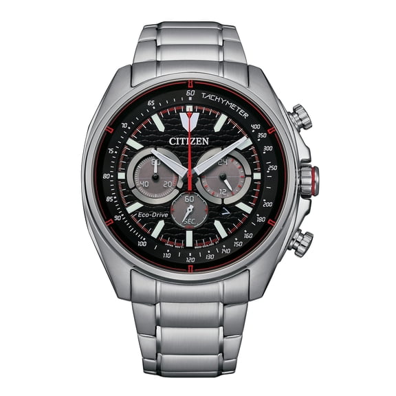 Citizen Men's Eco-Drive Stainless Steel Black Dial Chronograph Watch - CA4561-89E