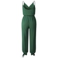 thumbnail image 3 of Gibobby Monos de Moda Mono sin mangas de cintura alta de color sólido de moda casual para mujer(Verde， L), 3 of 5