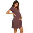 thumbnail image 1 of Joefnel Mujer 3 en 1 Algodón Lactancia/Parto/Parto/Maternidad Camisón Media Manga Lactancia Vestido de Dormir Bata de Hospital Ropa de Dormir con Botones, 1 of 5