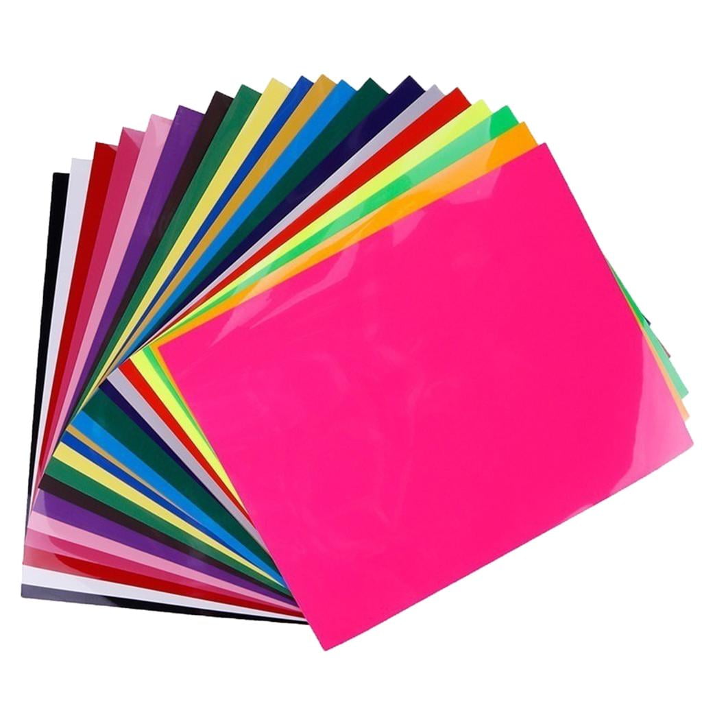 GUOOL 11Pieces PU Heat Transfer (HTV) Colored Printable HTV Heat Press for Other Fabrics Leather Pape , Easy to Cut, & Press