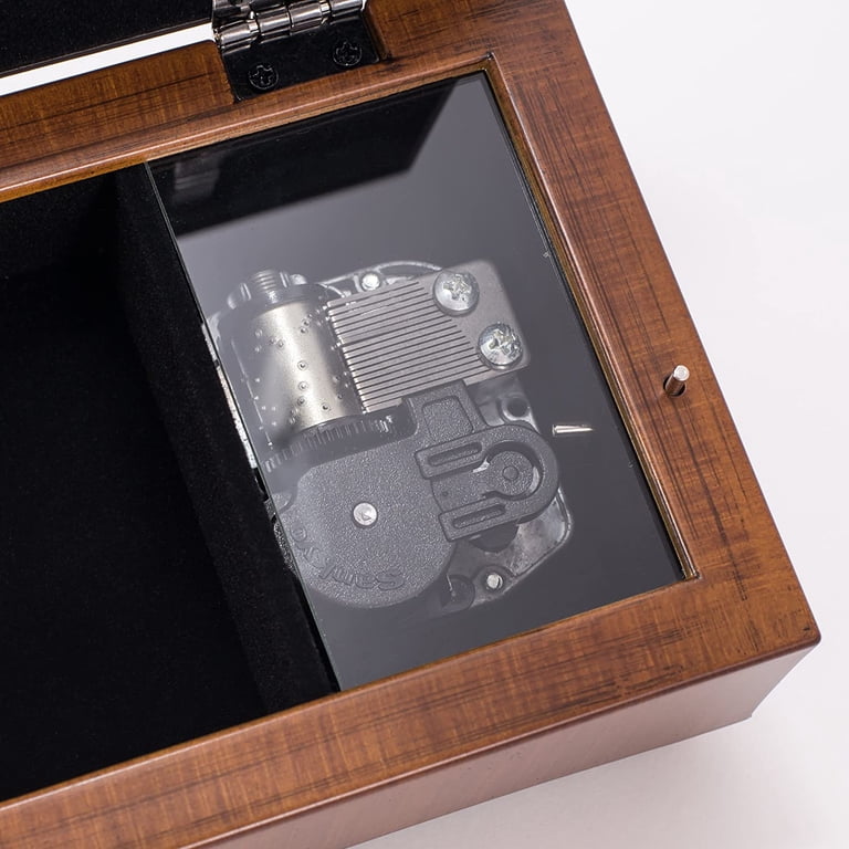 Cottage Garden 'Him Who Strengthens Me' Phil. 4:13 Music Box - Burlwood Finish, Plays Amazing Grace, 4x6 Photo Frame Lid