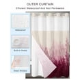 thumbnail image 2 of No Hook Cloth Fabric Shower Curtain with Snap in Liner, Pink Botanical Waterproof Shower Curtains Set with See Through Top Window, Spring Summer Farmhouse Retro Beige Bath Curtains Shower 54"x78", 2 of 6