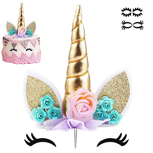 Unicorn Cake Topper With Eyelashes Party Cake Decoration Supplies For Birthday Party Wedding Baby Shower 5 8 Inch Walmart Com
