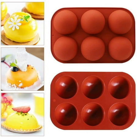 

Wisremt 2 Pack Half Ball Sphere Silicone Cake Mold Muffin Chocolate Cookie Baking Mould Pan