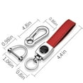 thumbnail image 4 of iPick Image for Ford F-150 Raptor Logo in Black on Genuine Red Leather Loop-Strap Chrome Hook Key Chain, Official Licensed, 4 of 6