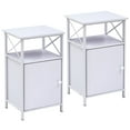 thumbnail image 3 of VECELO 3-Piece Bedroom Set Full Size Metal Bed Frame and 2 White Nightstand, 3 of 9