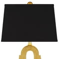 thumbnail image 4 of Possini Euro Design Judith Modern Mid Century Table Lamp 28 3/4" Tall Gold Black Fabric Rectangle Shade for Bedroom Living Room Bedside Nightstand, 4 of 9
