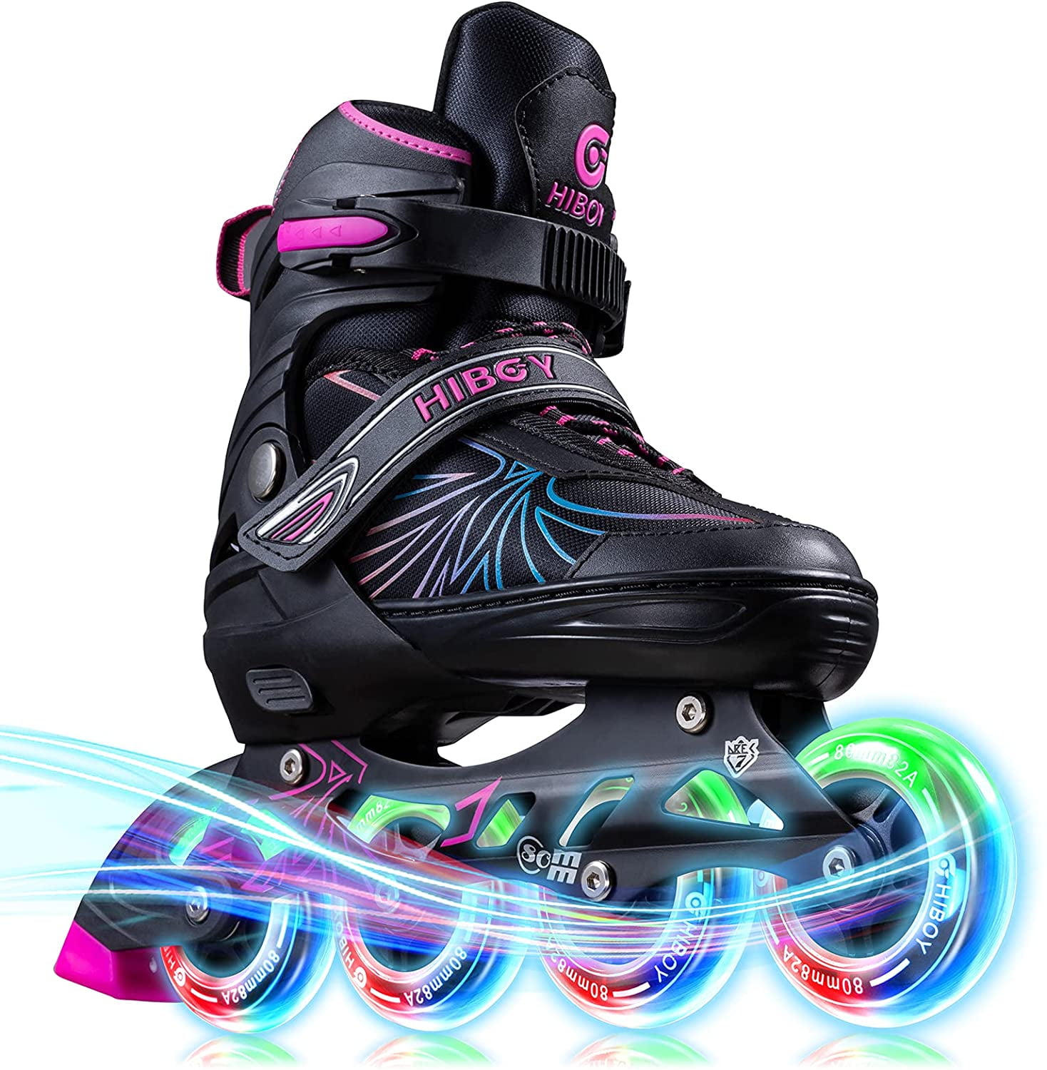Adjustable Roller Skates Blade Light Up Flashing Skates Wheels Inline Skates 