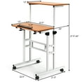 thumbnail image 2 of Costway Mobile Standing Desk Height Adjustable Sit Stand Workstation Stand Up Desk 2in1, 2 of 10