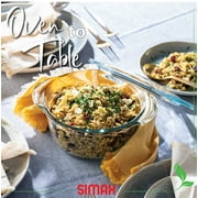Simax Glass Casserole Dish with Lid Microwave & Oven Safe Glass Bakeware, 3 Quarts
