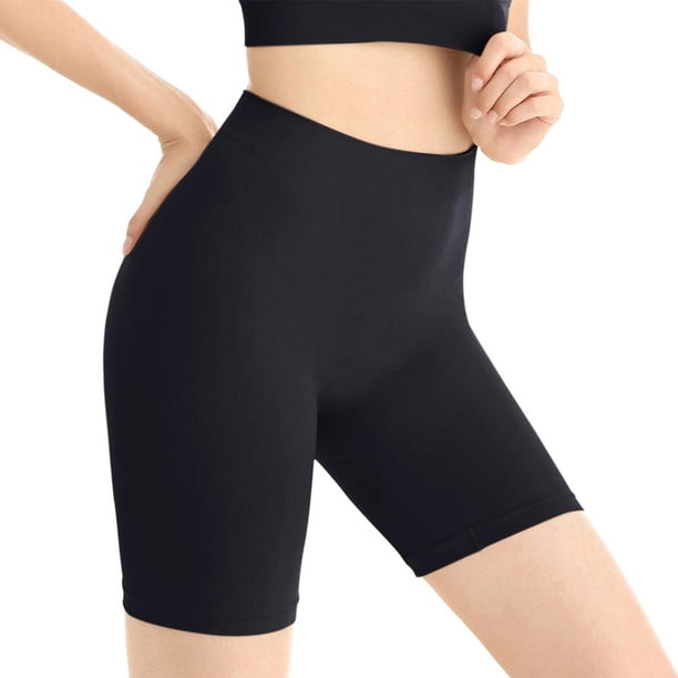 Gibobby Leggings Afelpados Pantalones cortos para empalme sólido para mujer, bragas para parabajo para los vestidos, mallas, pantalón corto deportivo(Negro, XXXL)