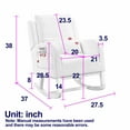 thumbnail image 4 of 27.5-Inch Wide Rocking Chair, High Back Nursery Chair with One Lumbar Pillow, 2 Side Storage Pockets, Solid Wood Legs, Modern Accent Leisure Single Sofa Rocker for Bedroom, Living Room, Office, Pink, 4 of 9