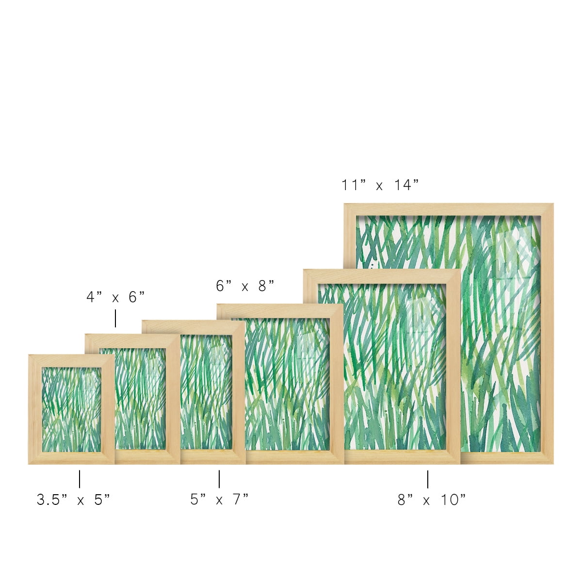 Just Grass I - Framed Print w/glass - Natural Wood
