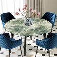 thumbnail image 5 of Elastic Fitted Round Tablecloth, Sage Green Ombre Waterproof Stretch Table Cover for 55"-60" Tables, Gradient Abstract Art Vintage Washable Outdoor Tablecloths for Patio, Picnic, Camping, 5 of 9