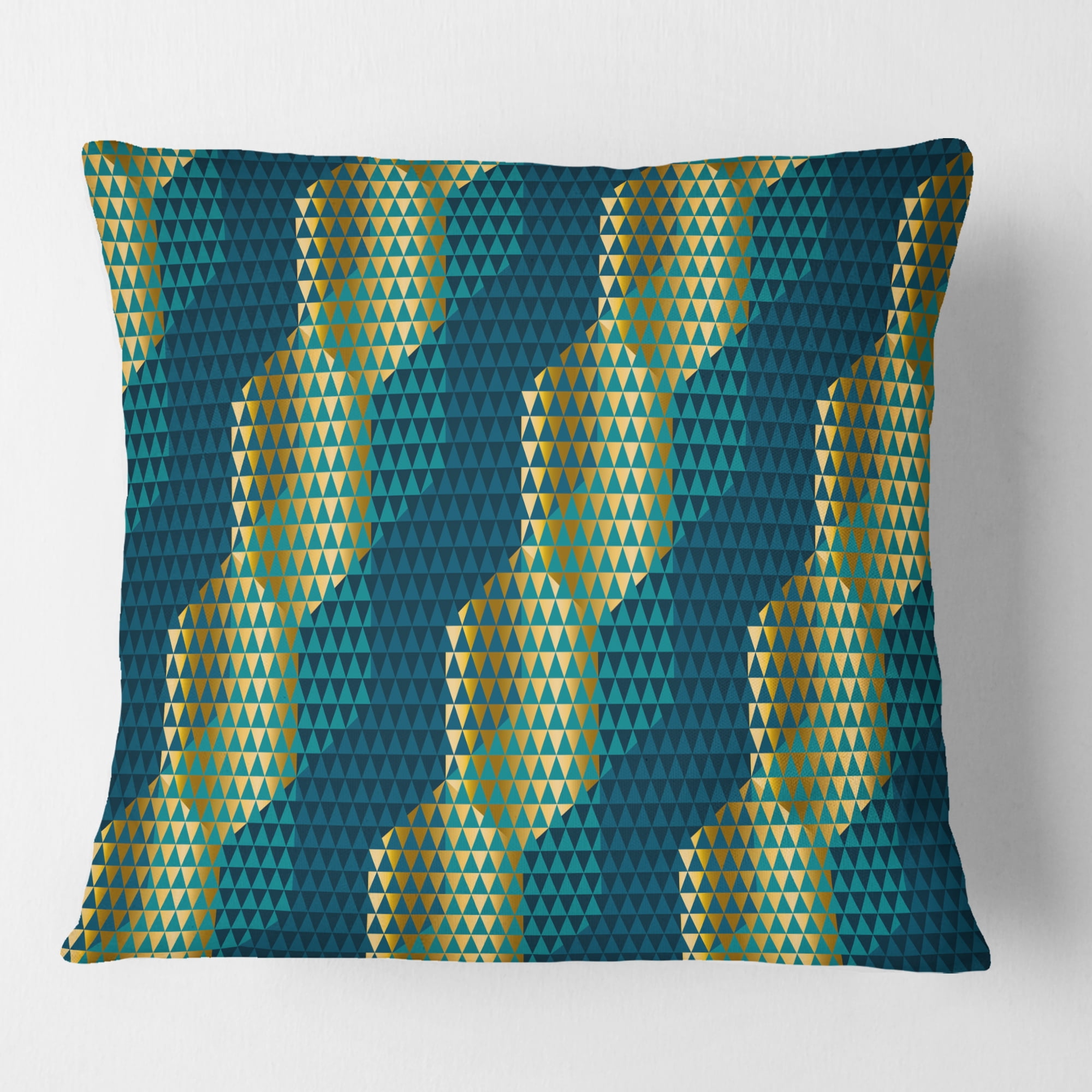 Designart Retro Hexagon Pattern V' Mid-Century Modern Throw Pillow - 18x18