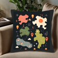 thumbnail image 5 of Set of 2 18x18in Throw Pillow Covers with Whimsical Map Design - Colorful Houses Sun Clouds for Couch Bed Car Decor, 5 of 8