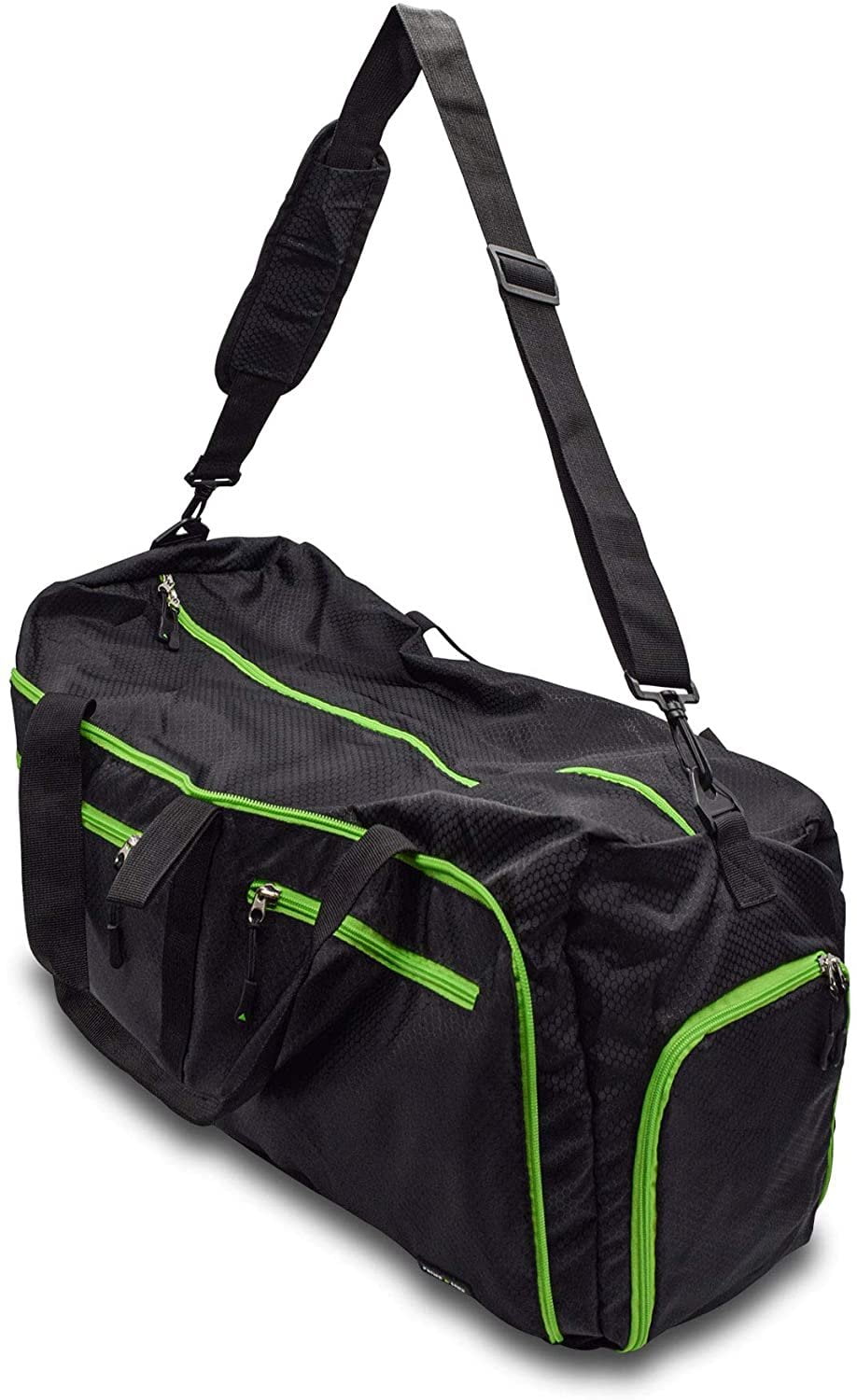 Foldable Duffel Bag for Travel, Overnight Bag with Pockets and Shoulder