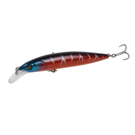 Fishing Lure Minnow Bait Floating Topwater Hard Baits for Bass Trout with Treble Hook 12.5cm 12.3g Design for Lake River Fishing
