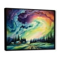 thumbnail image 2 of Designart "Minimalist Scenery Of The Northern Lights I" Northern Lights Floater Framed Canvas Prints, 2 of 5