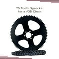 thumbnail image 6 of AlveyTech 75 Tooth #35 Chain Rear Wheel Sprocket for Coleman, Monster/Mega Moto, & Motovox Mini Bike, 6 of 11